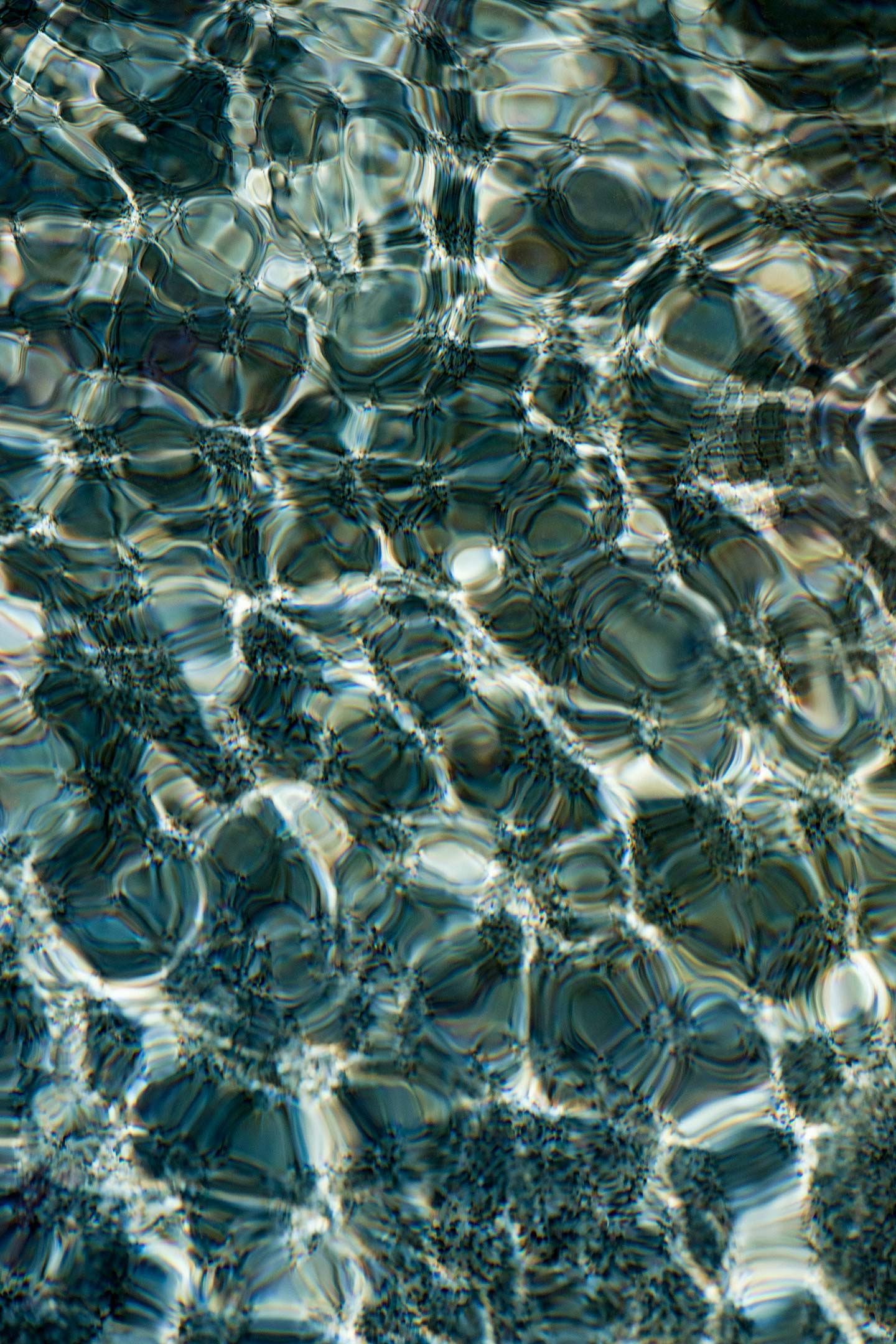 closeup of sun reflections on water