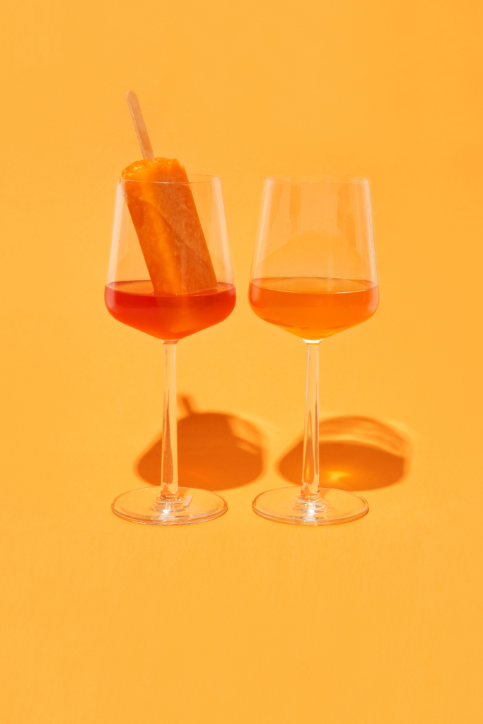 orange background wine