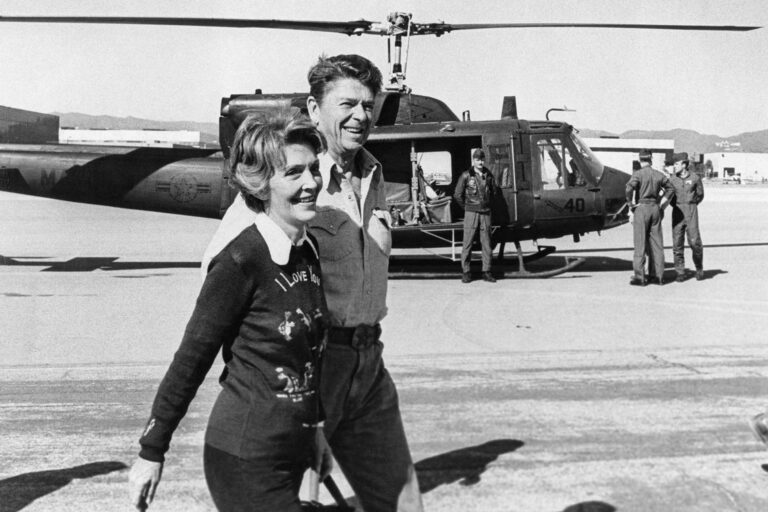 Above: Ronald and Nancy Reagan touch down at Santa Monica Aiport. Next page: SMO now and then.